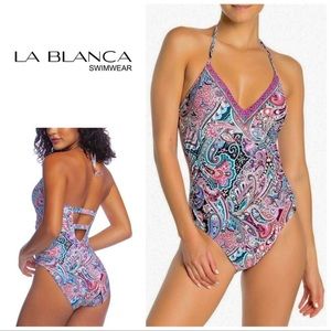 La Blanca Swirling Around One Piece Bikini